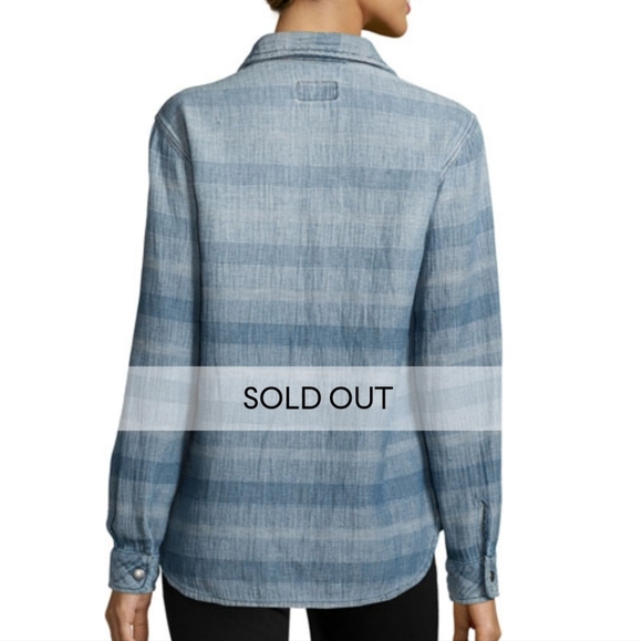 Current/ElliottThe Patch Pocket Workman Shirt, Dreamer Stripe size 2! - Picture 3 of 11